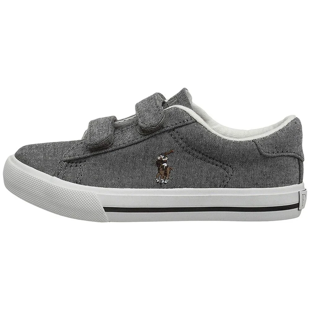 Polo Ralph Lauren Easten EZ Sneakers Kids 4.5 Gray Comfort Casual Shoes RHS4767